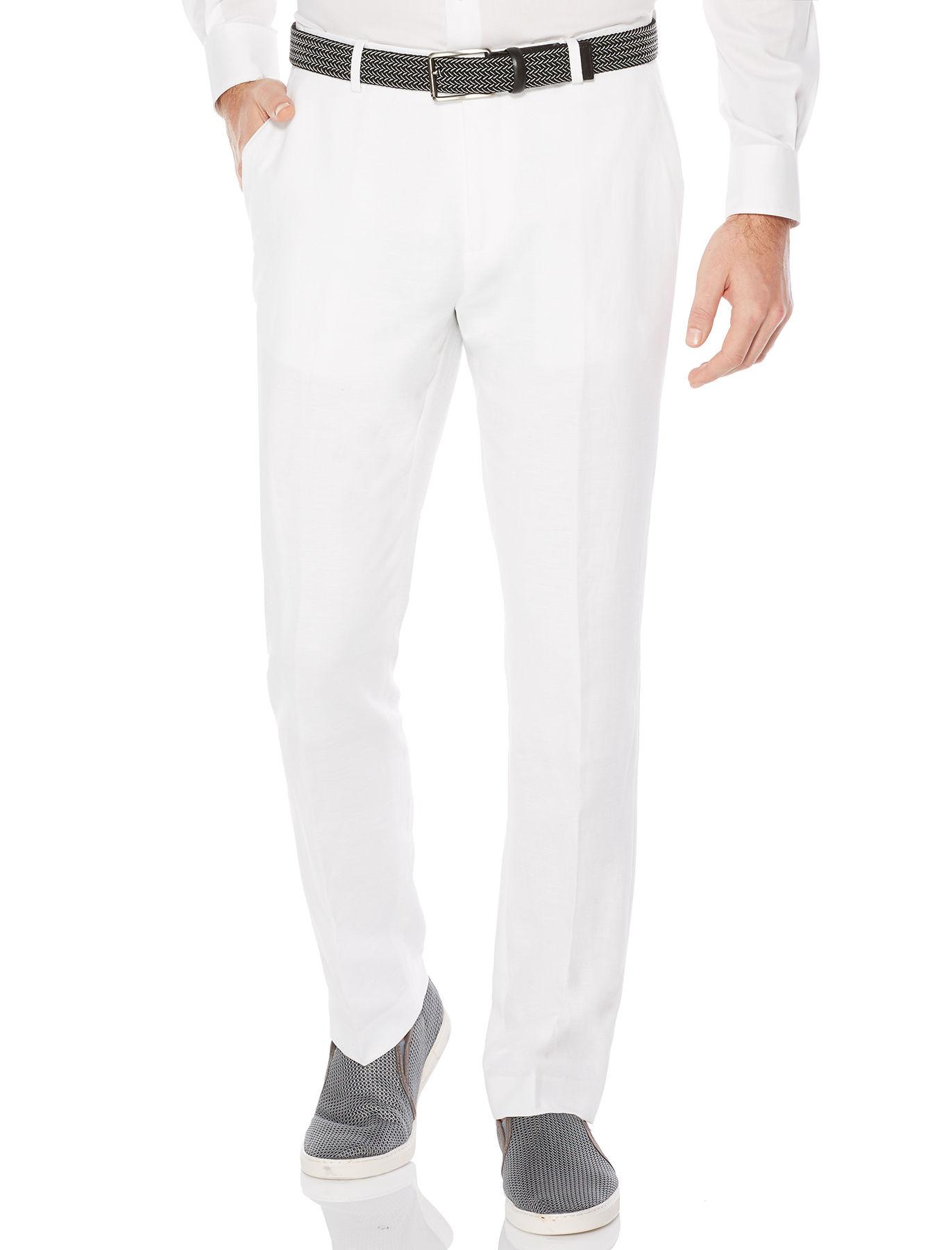 Perry Ellis Very Slim Perforated Linen Suit Pant In White For Men Lyst 4417